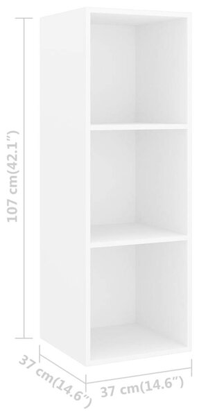 VidaXL 3 részes fehér forgácslap TV-szekrény szett