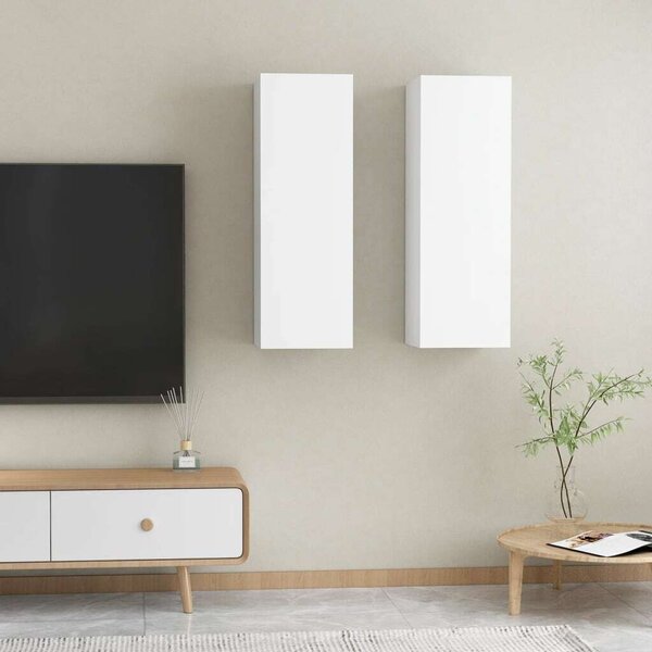 VidaXL Fehér Falra Szerelhető TV Szekrény Szett - 2 db - 90cm
