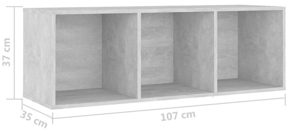 VidaXL 4 db betonszürke szerelt fa TV-szekrény 107 x 35 x 37 cm