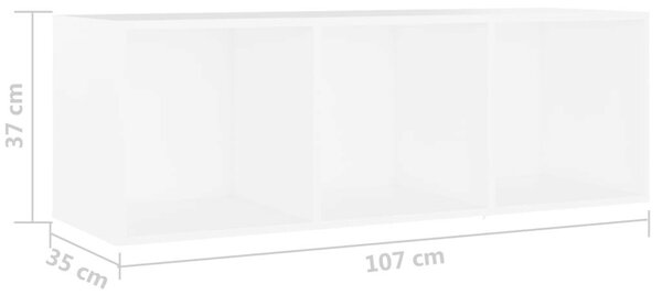 VidaXL 4 db fehér szerelt fa TV-szekrény 107 x 35 x 37 cm