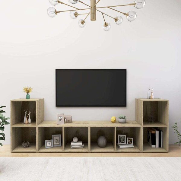 VidaXL TV-szekrény szett - Sonoma tölgy - 4 db - 72x35x36,5cm