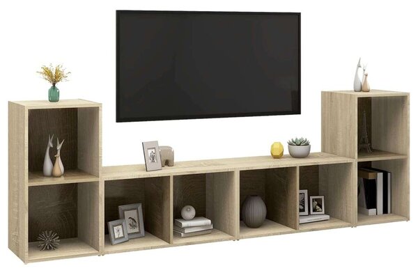 VidaXL TV-szekrény szett - Sonoma tölgy - 4 db - 72x35x36,5cm