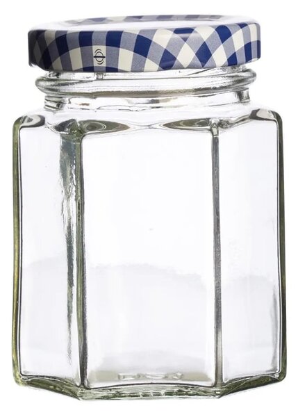 Hexagonal 12 db befőttesüveg kék fedéllel, 48 ml - Kilner
