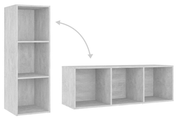 VidaXL 4 db betonszürke szerelt fa TV-szekrény 107 x 35 x 37 cm