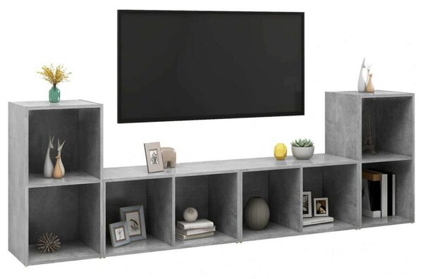 VidaXL TV-szekrény szett - 4 elem - Betonszürke - 72x35x36,5cm