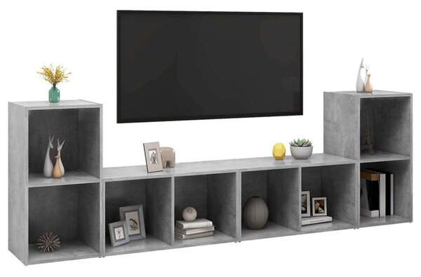VidaXL TV-szekrény szett - 4 elem - Betonszürke - 72x35x36,5cm
