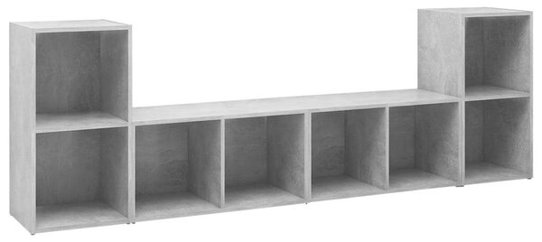 VidaXL TV-szekrény szett - 4 elem - Betonszürke - 72x35x36,5cm