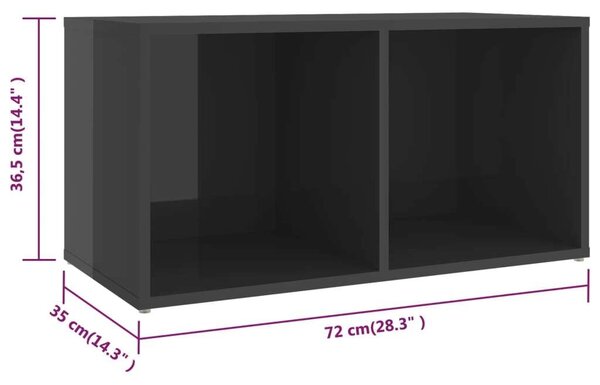 VidaXL 4 db magasfényű szürke forgácslap TV-szekrény 72 x 35 x 36,5 cm