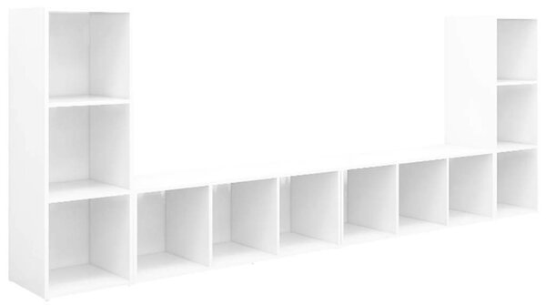 VidaXL 4 db fehér szerelt fa TV-szekrény 107 x 35 x 37 cm
