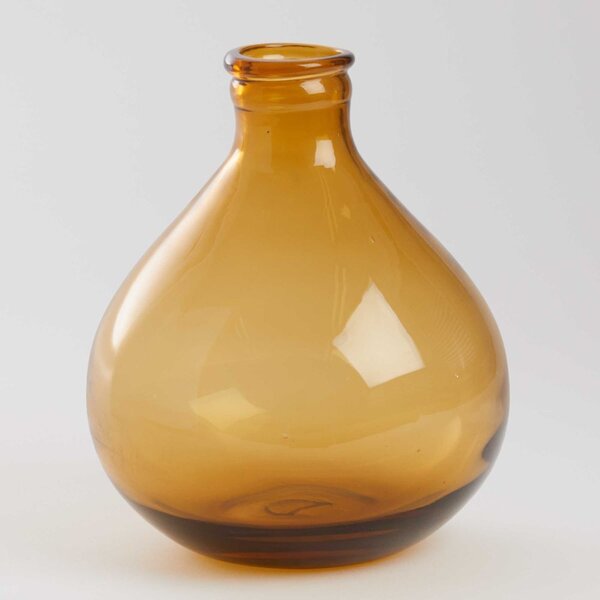 BALLOON üveg váza, sárga 21,5 cm