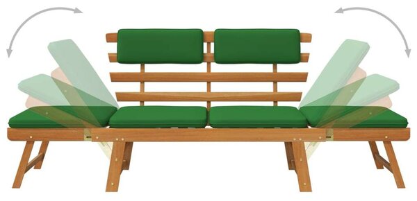 VidaXL 2 az 1-ben Akácfa Kerti Pad és Heverő - 190 cm