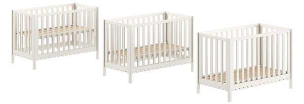 Bézs borovi fenyő babaágy állítható magassággal 60x120 cm Swingo – Vipack