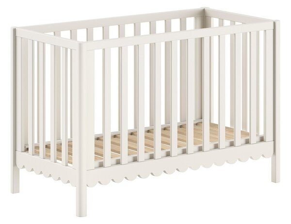 Bézs borovi fenyő babaágy állítható magassággal 60x120 cm Swingo – Vipack