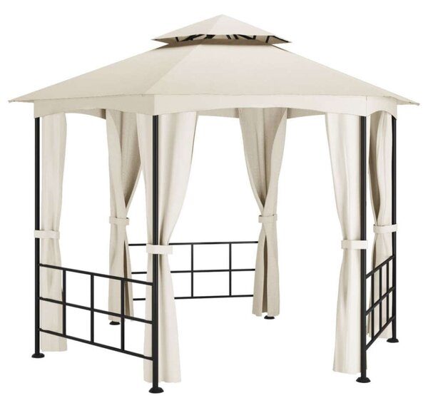 VidaXL krémszínű pavilon oldalfalakkal 3,1 x 2,7 m
