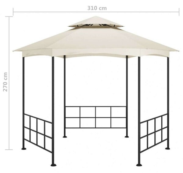 VidaXL krémszínű pavilon oldalfalakkal 3,1 x 2,7 m