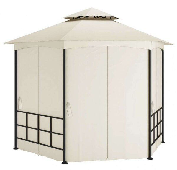 VidaXL krémszínű pavilon oldalfalakkal 3,1 x 2,7 m