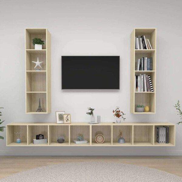 VidaXL Falra Szerelhető TV Szekrény Szett - Sonoma Tölgy - 4 db