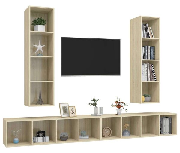 VidaXL Falra Szerelhető TV Szekrény Szett - Sonoma Tölgy - 4 db