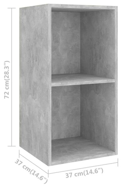 Modern Falra Szerelhető TV Szekrény Szett - Beton Szürke - 4 db