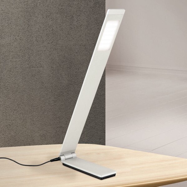 Fold állítható magasságú LED íróasztali lámpa, matt alumínium