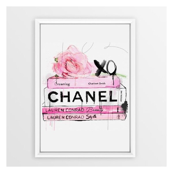 Books Chanel keretezett plakát, 30 x 20 cm - Piacenza Art