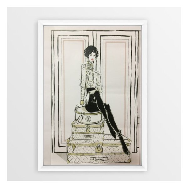 Chanel Suitcases keretezett kép, 23 x 33 cm - Piacenza Art