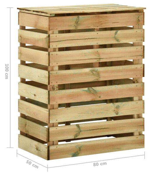 VidaXL Fa Komposztáló - 2 db - 80x50x100 cm