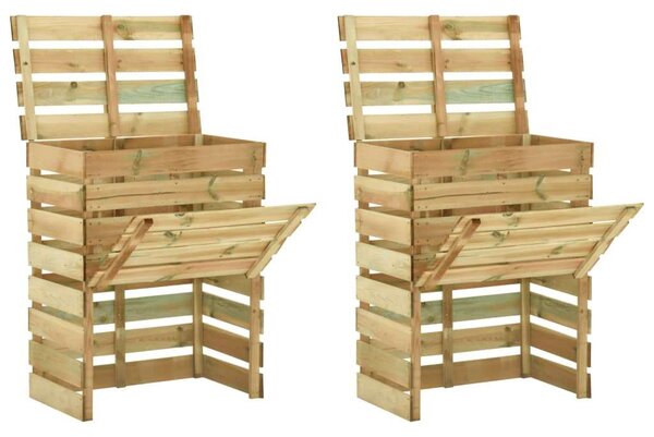 VidaXL Fa Komposztáló - 2 db - 80x50x100 cm