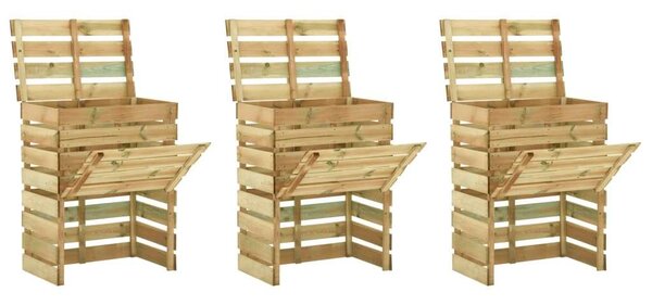 VidaXL Fenyőfa Komposztáló - 3 db - 80x50x100 cm