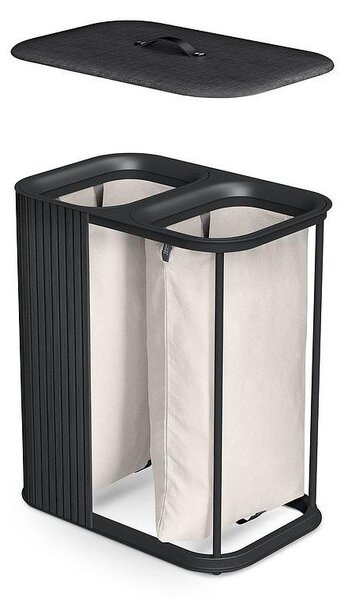 Fekete bambusz szennyeskosár 2x45 l Tota Luxe – Joseph Joseph