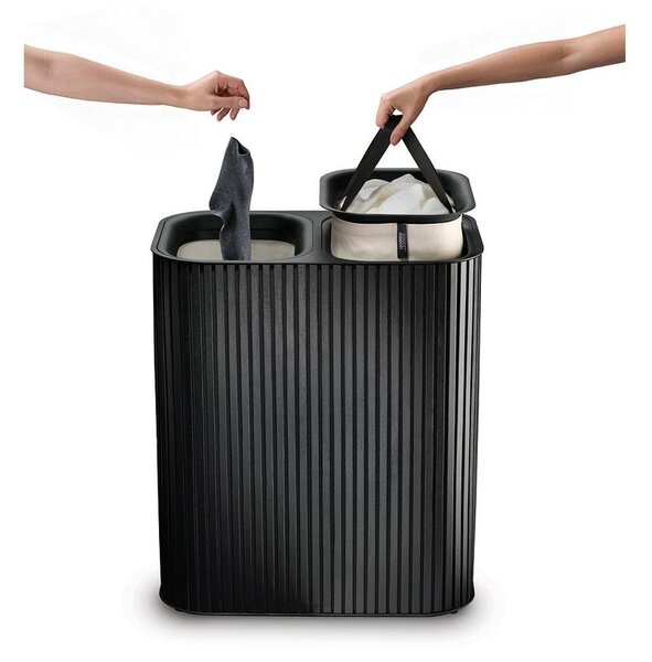 Fekete bambusz szennyeskosár 2x45 l Tota Luxe – Joseph Joseph