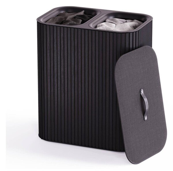 Fekete bambusz szennyeskosár 2x45 l Tota Luxe – Joseph Joseph