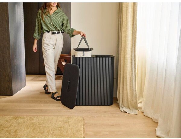 Fekete bambusz szennyeskosár 2x45 l Tota Luxe – Joseph Joseph