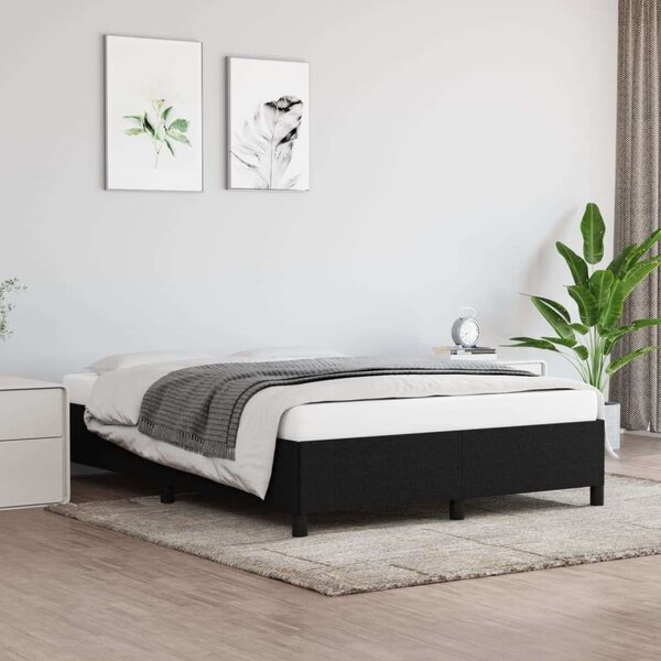 VidaXL fekete szövet ágykeret 140 x 190 cm