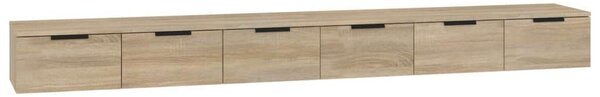 2 db sonoma tölgy színű szerelt fa faliszekrény 102x30x20 cm