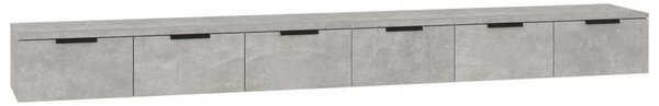 2 db betonszürke szerelt fa faliszekrény 102 x 30 x 20 cm