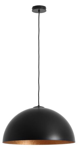 Lord fekete függőlámpa rézszínű részletekkel, 50 cm - CustomForm