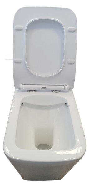Eros ES QUADRO padlón álló WC - ülőkével komplett - perem nélküli öblítés - alsó / hátsó kifolyású
