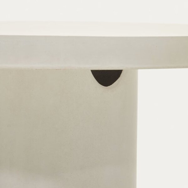 Fehér cement kerti étkezőasztal Kave Home Aiguablava 120 cm