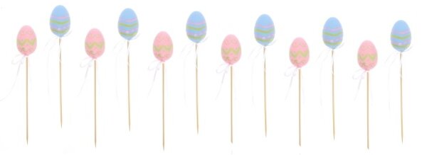 12 db húsvéti dekoráció betűzős tojás, mintás 4 cm