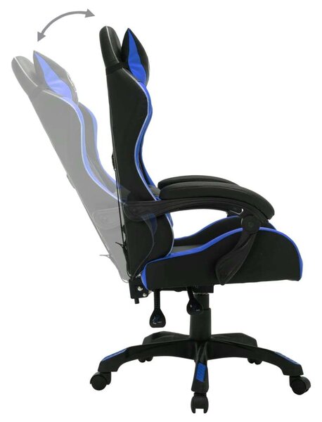 Gamer Szék - RGB LED - Kék-Fekete