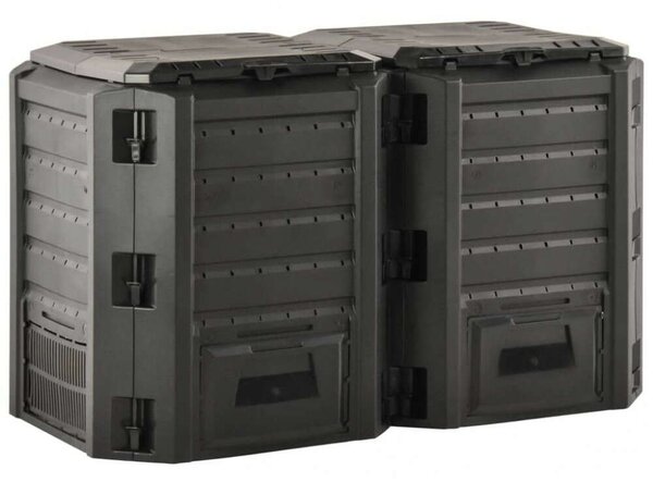 VidaXL Dupla Komposztáló Láda - 800L - Fekete