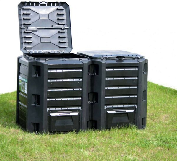 VidaXL Dupla Komposztáló Láda - 800L - Fekete