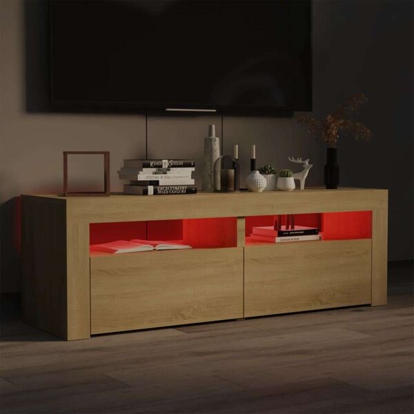 VidaXL TV-szekrény - Sonoma Tölgy - 120cm LED-es