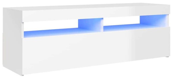 VidaXL TV-szekrény - Fehér Magasfényű - 120cm LED-es