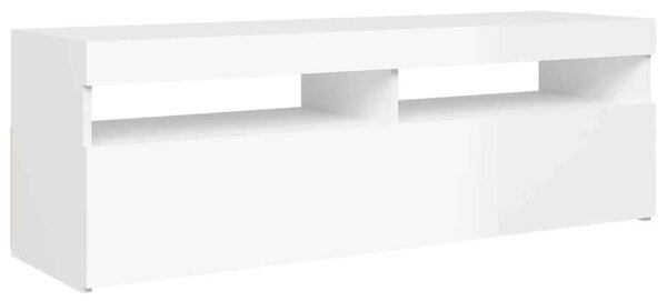 VidaXL TV-szekrény - Fehér Magasfényű - 120cm LED-es