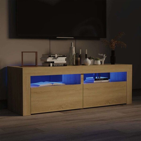 VidaXL TV-szekrény - Sonoma Tölgy - 120cm LED-es