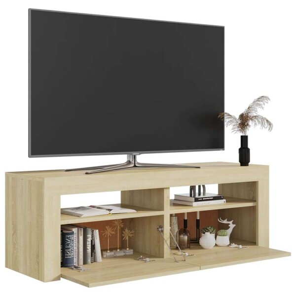 VidaXL TV-szekrény - Sonoma Tölgy - 120cm LED-es