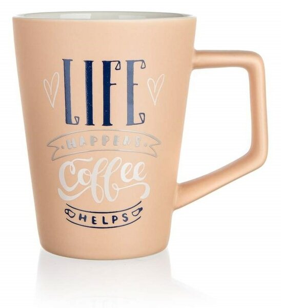 Banquet LIFE COFFEE kerámia bögre 4 db-os szett, 450 ml