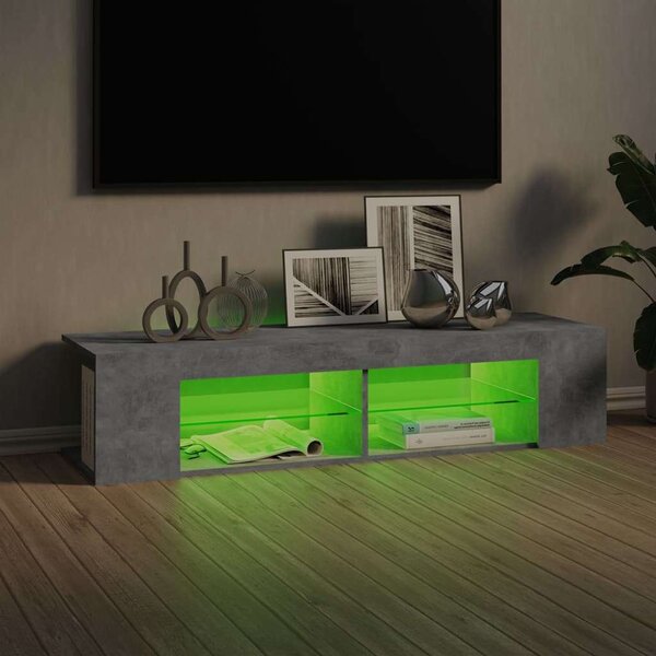 VidaXL TV-szekrény - LED világítás - Betonszürke - 135cm